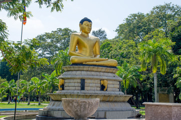 Buddha's statue in Viharamahadevi Park Colombo Sri Lanka
