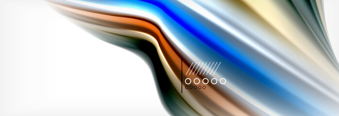 Abstract wave lines liquid fluid rainbow style color stripes background. Artistic illustration for presentation, app wallpaper, banner or poster