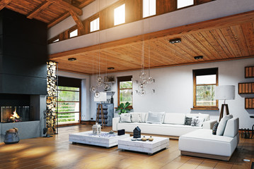 Modern chalet interior