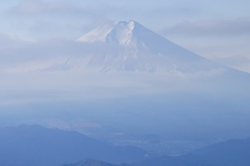 三頭山から望む富士山