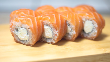 beautiful, bright, sushi sets,as a background, against the backdrop, closeup