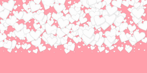 White heart love confettis. Valentine's day gradie