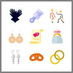 9 ring icon. Vector illustration ring set. bublik and piston icons for ring works