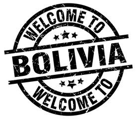 welcome to Bolivia black stamp