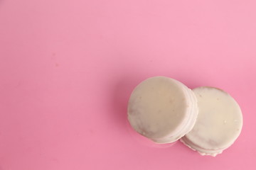 Chocolate cakes and dulce de leche, typical in Argentina. called Alfajores