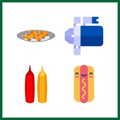 4 sauce icon. Vector illustration sauce set. starter and mustard and ketchup icons for sauce works
