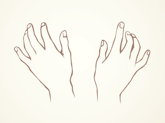 Hand massage. Vector drawing