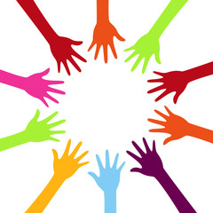 Fototapeta premium Diversity concept design, teamwork hands