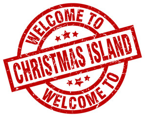 welcome to Christmas Island red stamp