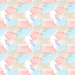 Watercolor hand-painted pastel colored brush stroke seamless pattern - wrapping paper, wallpaper, textile design