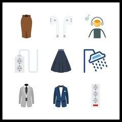 9 smile icon. Vector illustration smile set. blue costume and socket icons for smile works