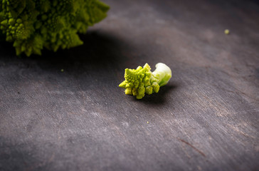 Romanesco broccoli on dark background