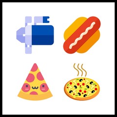 4 sauce icon. Vector illustration sauce set. pizza and starter icons for sauce works