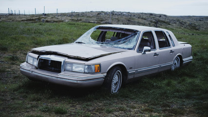 Broken retro car