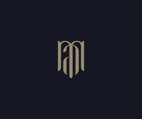 luxury letter MA logo designs element
