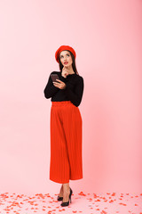 Full length portrait of a beautiful young woman
