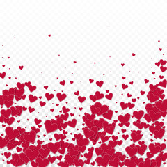 Red heart love confettis. Valentine's day falling 