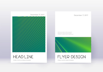 Fototapeta premium Minimal cover design template set. Green abstract 