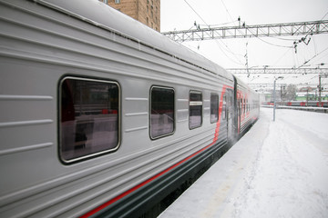 Fototapeta premium Passenger train arrival