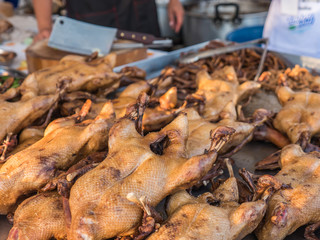 Roast duck in local market
