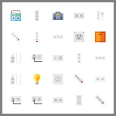 25 switch icon. Vector illustration switch set. socket and radio icons for switch works