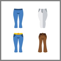 4 clear icon. Vector illustration clear set. pants icons for clear works