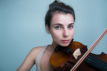 Close up portrait of a beautiful young woman posing