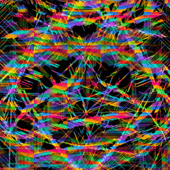 Abstract digital fractal, glitch art  background image illustration.