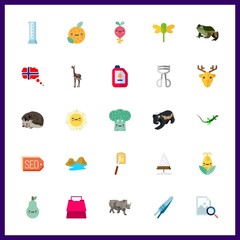 Fototapeta premium 25 natural icon. Vector illustration natural set. orange and rhino icons for natural works