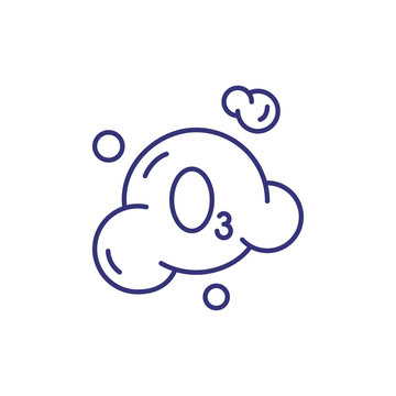 Ozonation line icon. Bubble, ozon, formula. Laundry concept. Can be used for topics like chemistry, molecule, washing