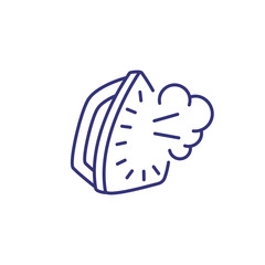 Steaming iron line icon. Hot, ironing, appliance. Laundry concept. Can be used for topics like laundromat, garment care, housekeeping