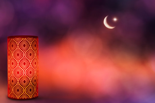 orientalische laterne vor festlichem hintergrund