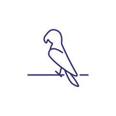 Parrot line icon. Domestic bird, zoo, tropical bird. Veterinary concept. Vector illustration can be used for topics like pets, animals, pet shop