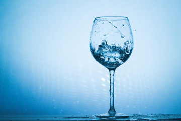 Water splashing from a glass