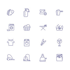 Housekeeping line icon set. Sewing, ironing, toaster. Household concept. Can be used for topics like cleaning, housework, home appliance