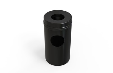 Obraz premium Blank dustbin mock up template on isolated white background, 3d illustration 