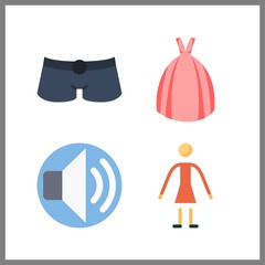 4 hair icon. Vector illustration hair set. femenine and shorts icons for hair works