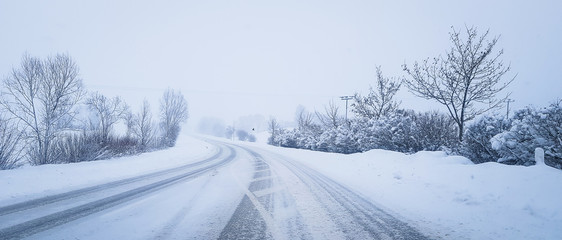 Obraz premium Winter landscape on the street