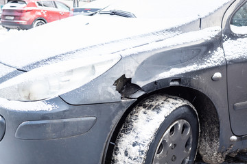 Gray car accident