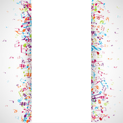 Colorful music notes background © radenmas