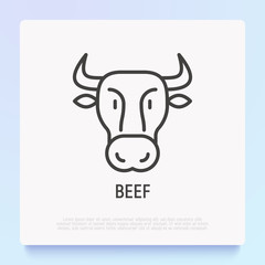 Cow thin line icon. Modern vector illustration.