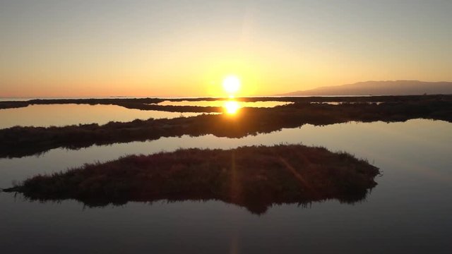 The delta del ebro at sunset in Tarragona