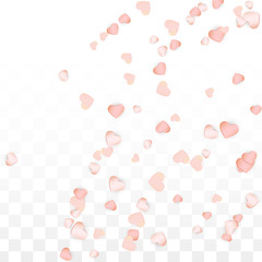 Fototapeta na wymiar Love Hearts Confetti Falling Background. St. Valentine's Day pattern Romantic Scattered Hearts. Vector Illustration for Cards, Banners, Posters, Flyers for Wedding, Anniversary, Birthday Party, Sales.