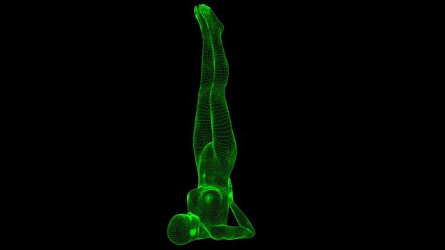4K AI Android Woman Yoga Pose Candle Seamless Loop
