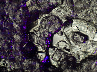 Colored crystals, glitter gems and their texture