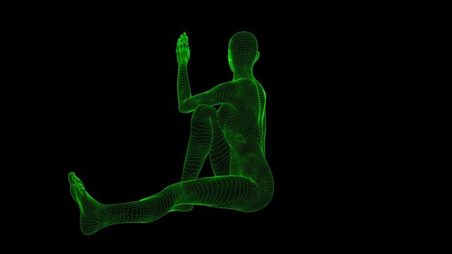 4K AI Android Woman Yoga Pose Marichi Seamless Loop