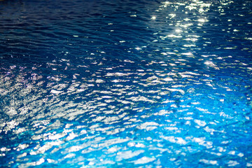 surface of the water in the pool