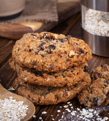 Stack of Oatmeal Raisin Nut Cookies