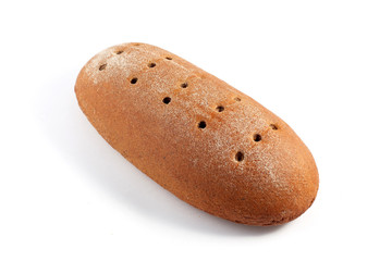 Rye bread isolated on white background. Smooth and beautiful.