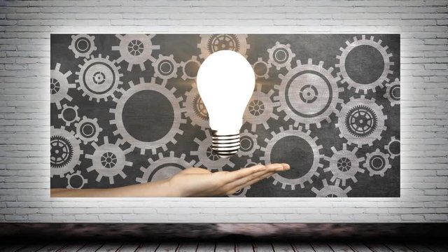 Lightbulb with gears Canvas Video